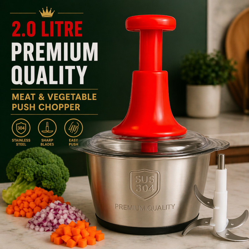Manual Hand Push Chopper 2L