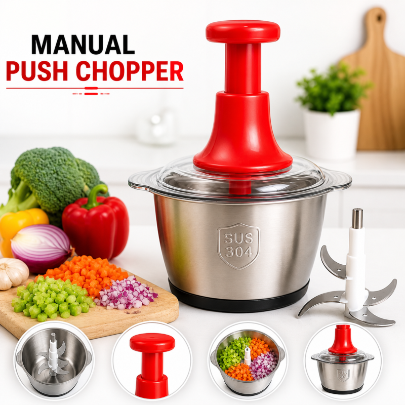 Manual Hand Push Chopper 2L