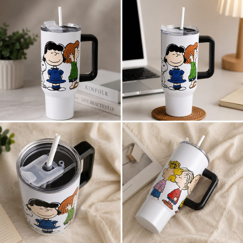 Stainless Steel Tumbler with Handle & Lid