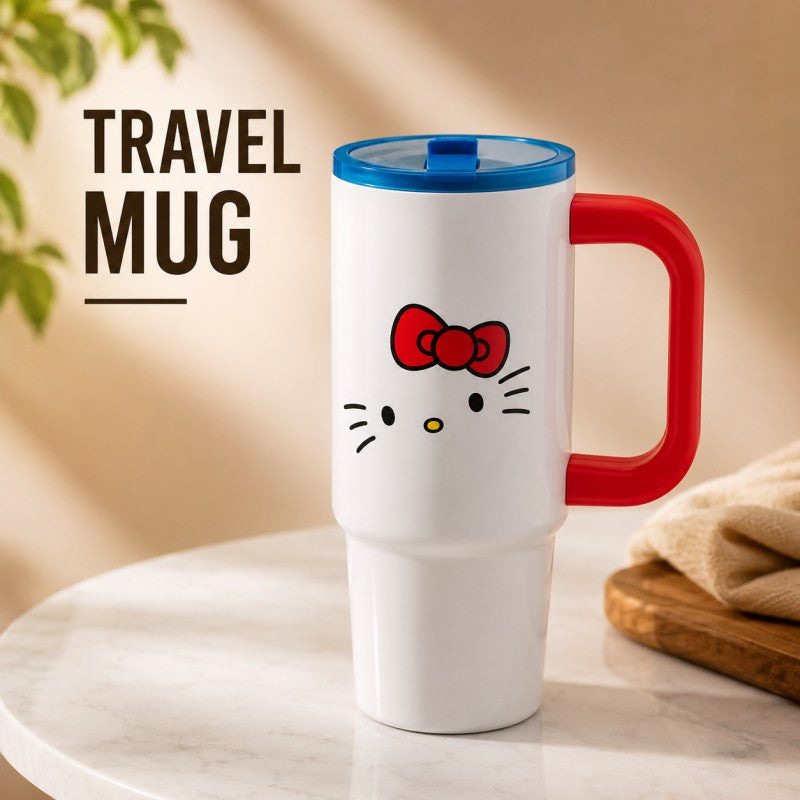 Stainless Steel Tumbler with Handle & Lid